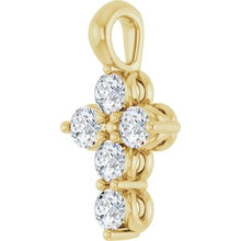 14K Yellow 1/6 CTW Natural Diamond Cross Pendant R42363:760:P