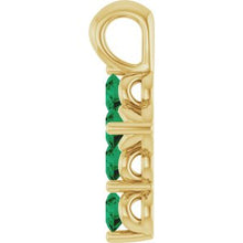 14K Yellow Natural Emerald Cross Pendant R42363:626:P