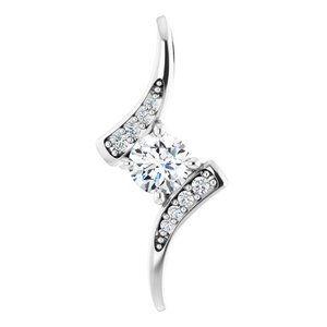 14K White 1/3 CTW Natural Diamond Pendant