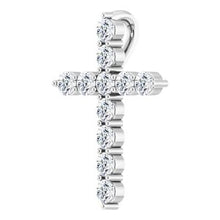14K White 1/4 CTW Lab-Grown Diamond Cross Pendant R42359:LG610:P