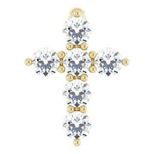 14K Yellow 1/6 CTW Natural Diamond Cross Pendant R42359:601:P