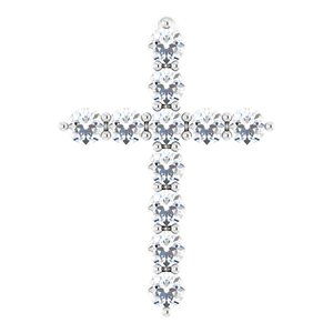 14K White 1/4 CTW Lab-Grown Diamond Cross Pendant R42359:LG610:P