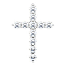 14K White 1/4 CTW Lab-Grown Diamond Cross Pendant R42359:LG610:P