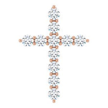 14K Rose 3/8 CTW Lab-Grown Diamond Cross Pendant R42359:LG633:P