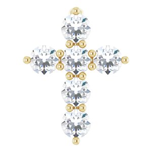 14K Yellow 1/4 CTW Lab-Grown Diamond Cross Pendant R42359:LG627:P
