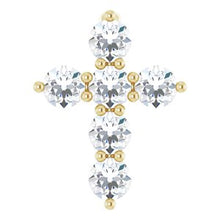 14K Yellow 1/4 CTW Lab-Grown Diamond Cross Pendant R42359:LG627:P