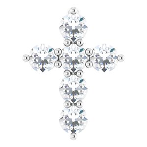 14K White 1/4 CTW Natural Diamond Cross Pendant R42359:626:P