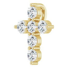 14K Yellow 1/4 CTW Natural Diamond Cross Pendant R42359:627:P