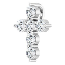14K White 1/4 CTW Natural Diamond Cross Pendant R42359:626:P