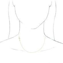 14K Yellow .04 CTW Natural Diamond Off-Center Sideways Cross 16