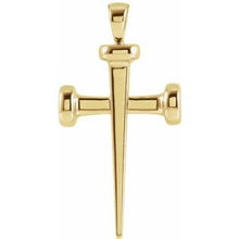 14K Yellow 	28x14.71 mm Nail Cross Pendant R42392:104:P