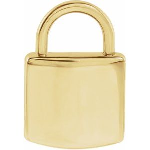 14K Yellow Engravable Lock Pendant 87184:100:P