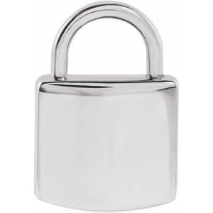Sterling Silver Engravable Lock Pendant 87184:103:P
