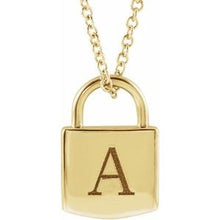 14K Yellow Engravable Lock 16-18