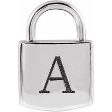 Sterling Silver Engravable Lock Pendant 87184:103:P