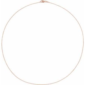 14K Rose 1 mm Diamond-Cut Cable 20" Chain CH1101:627:P