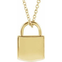 14K Yellow Engravable Lock 16-18