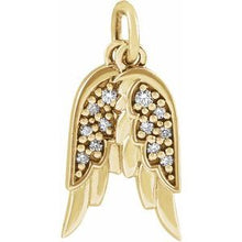 14K Yellow .03 CTW Natural Diamond Angel Wings Pendant
 87226:103:P