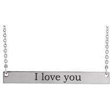 14K White Engravable Bar 16