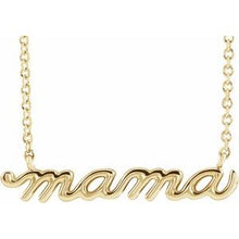 14K Yellow Petite Mama Script 18