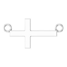 Sterling Silver 12x5.9 mm Sideways Cross 16-18