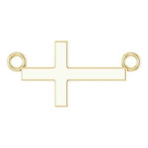14K Yellow 12x5.9 mm Sideways Cross 16-18" Necklace R45323:10014:P
