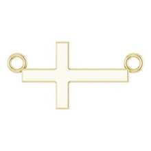 14K Yellow 12x5.9 mm Sideways Cross 16-18