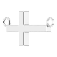 14K White 12x5.9 mm Sideways Cross 16-18