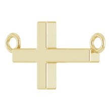 14K Yellow 12x5.9 mm Sideways Cross 16-18