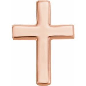 14K Rose 7.5 mm Cross Single Earring R17014:103:P