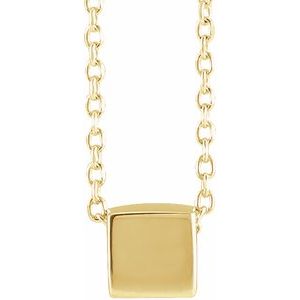 14K Yellow 5x5 mm Cube 16" Necklace 87424:110:P