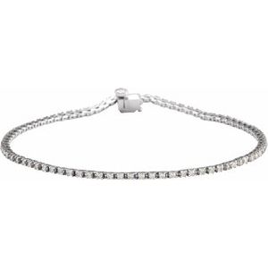 14K White 1 CTW Natural Diamond Line 7 1/4" Bracelet 653702:101:P