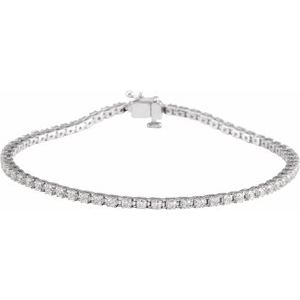 14K White 2 CTW Natural Diamond Line 7 1/4" Bracelet 653702:111:P