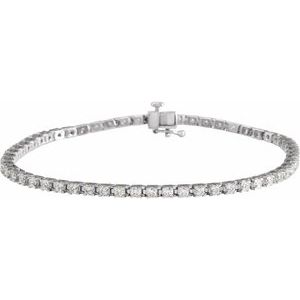 14K White 3 CTW Lab-Grown Diamond Line 7 1/4" Bracelet 653702:LG124:P