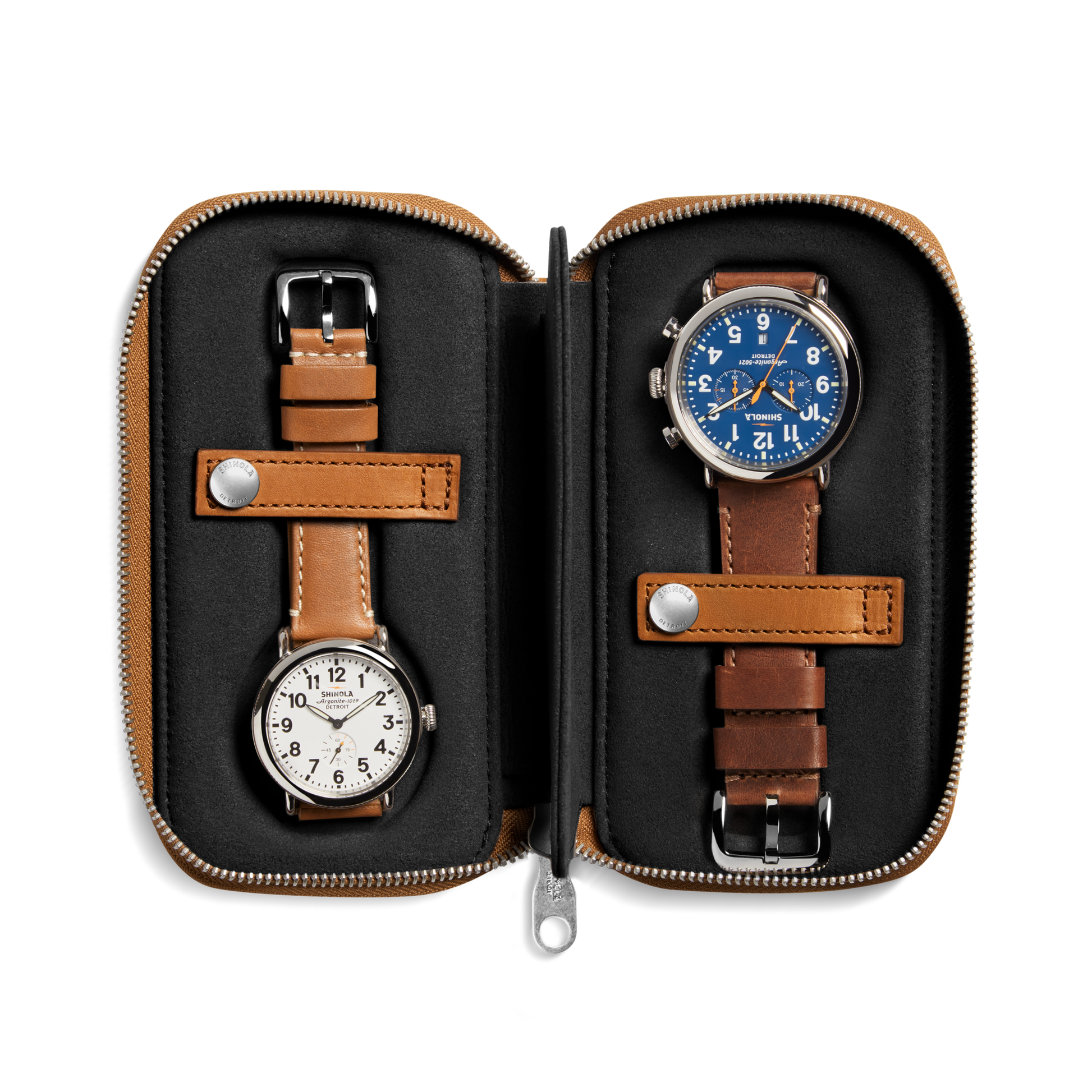 Shinola Leather Travel Watch Case S0320228342-1-Tan-OS-CHN