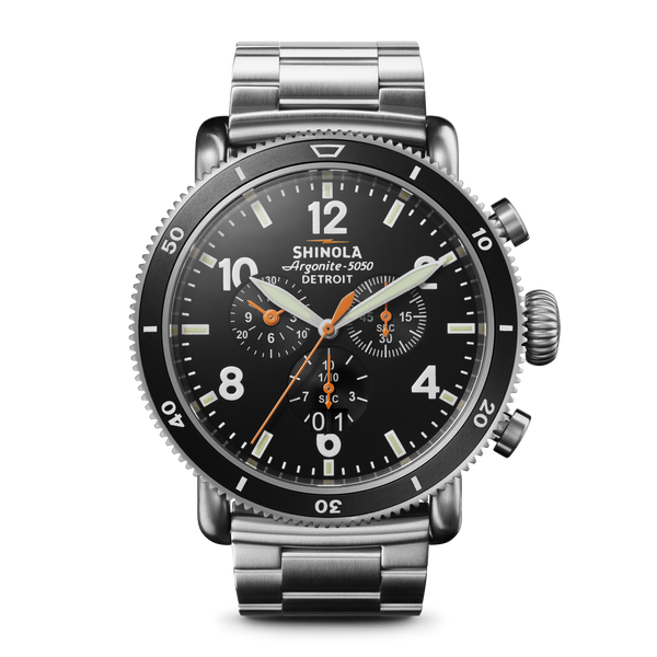 ジル Shinola Runwell Black Blizzard Watch S0110000118-1-Blk-48-USA