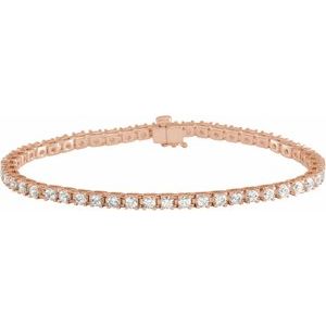 14K Rose 3 CTW Natural Diamond Line 7 1/4" Bracelet 653702:122:P