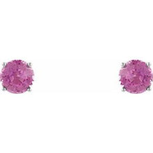14K White 5 mm Natural Pink Sapphire Stud Earrings 1874:70004:P