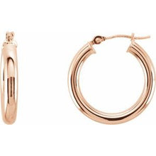 14K Rose Tube 20 mm Hoop Earrings 20826:6002:P