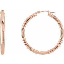 14K Rose Tube 35 mm Hoop Earrings 20826:6005:P