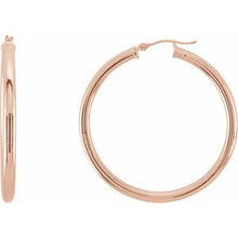 14K Rose Tube 40 mm Hoop Earrings 20826:6006:P