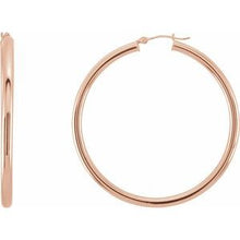 14K Rose Tube 48 mm Hoop Earrings 20826:6007:P