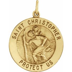 14K Yellow 25 mm St. Christopher Medal