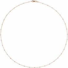 14K Rose .85 mm Faceted Beaded Cable 20