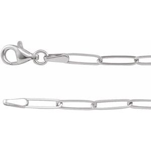 Sterling Silver 2.6 mm Paperclip-Style 18" Chain CH1094:623:P