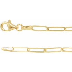14K Yellow 2.6 mm Paperclip-Style 24" Chain CH1094:604:P