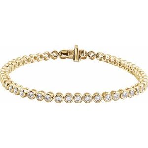 14K Yellow 3 1/2 CTW Lab-Grown Diamond Bezel-Set 7" Bracelet BRC823:LG600:P