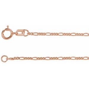 14K Rose 1.28 mm Figaro 20" Chain CH1098:613:P