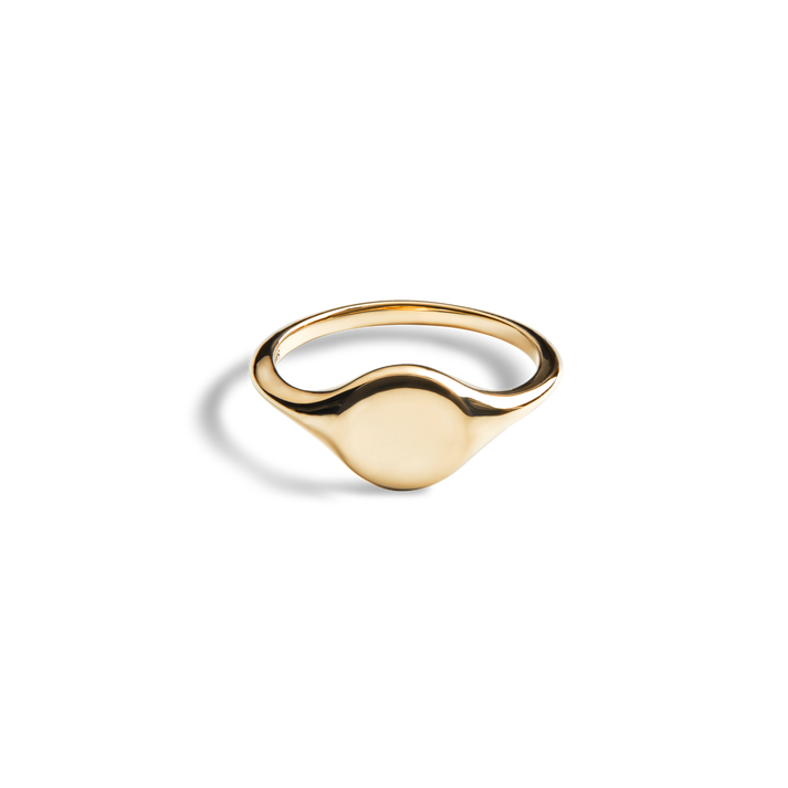 Shinola Jewelry Petite Round Signet Ring S1820299685-1-14kYG-7-THA