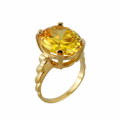 10k Yellow Gem Gold Ring for Women